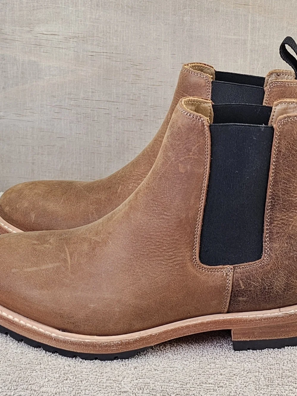Nisolo Marco Everyday Chelsea Men's Leather Boots Tobacco Brown Size 8.5 NEW